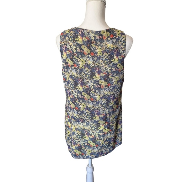 cabi Sleeveless Top Womens Size S Multi-Color Floral Blouse Sleeveless - Picture 3 of 6